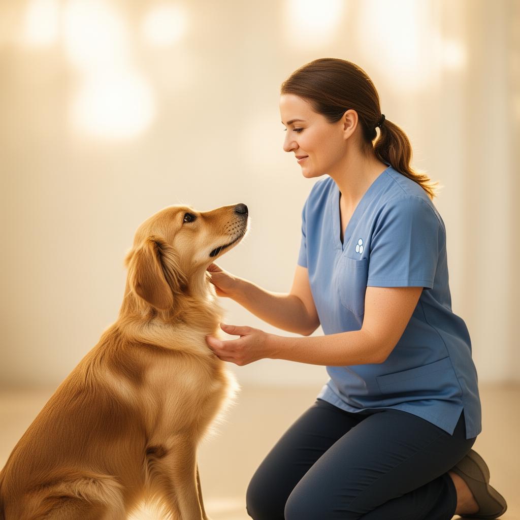 Safe, gentle interaction with a dog at eye level — David R. in Brunswick